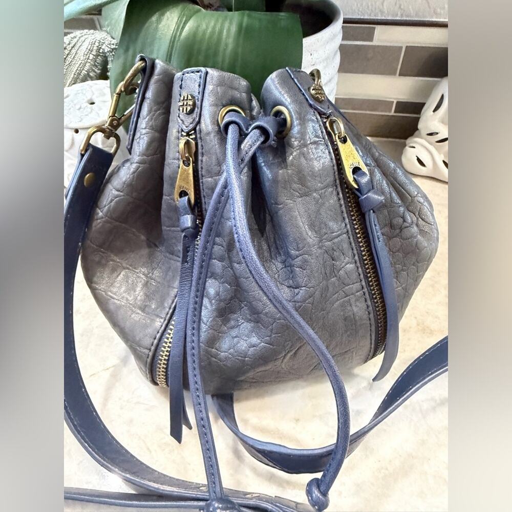 Joelle Hawkens  Blue /gray Leather Bucket Bag